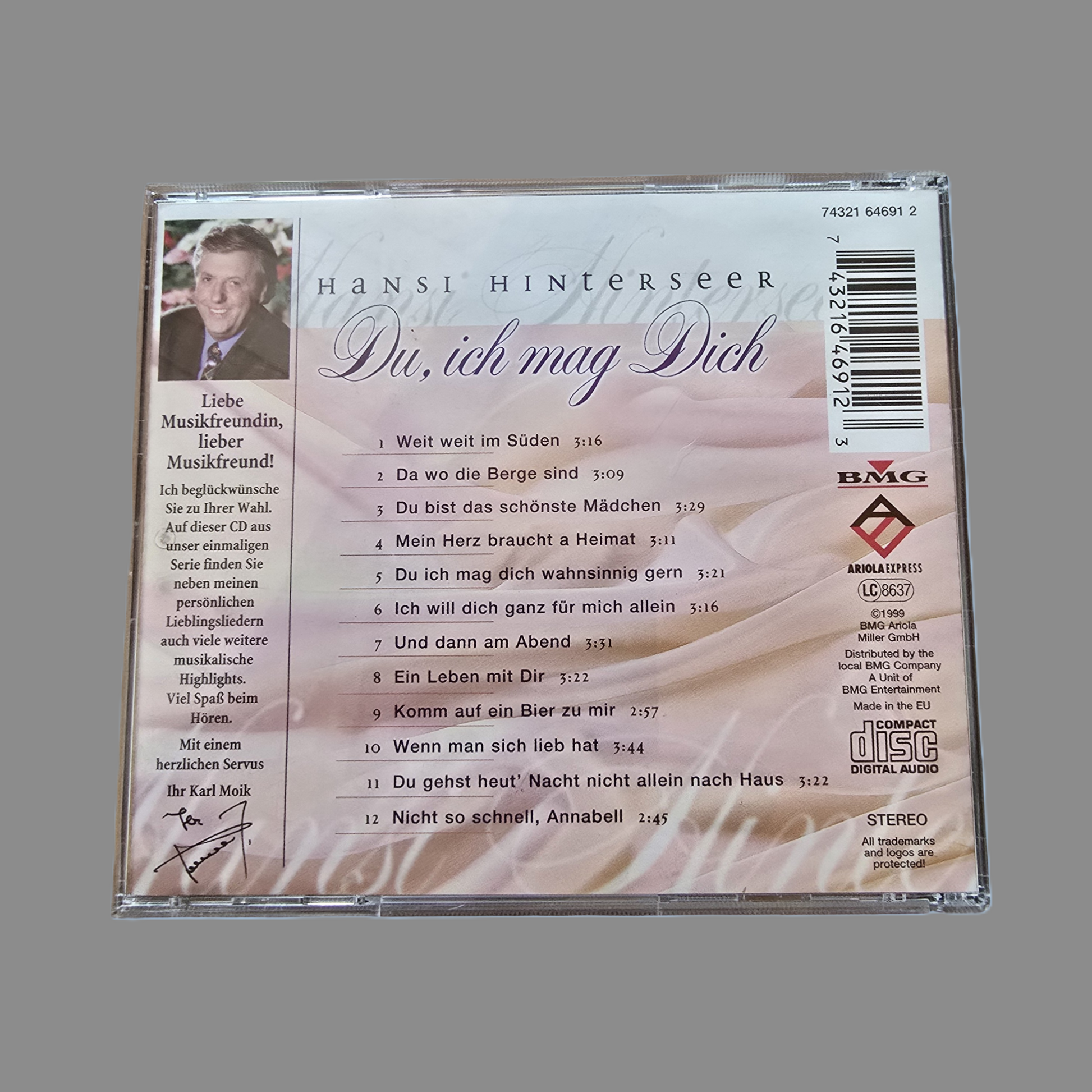 CD  Du,Ich mag dich Hansi Hinterseer  (1999)