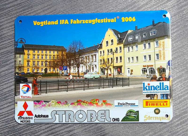 Kleines Blechschild Vogtland IFA 2006
