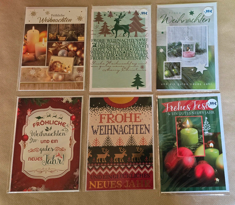 Weihnachtskarten 6Stk. mit weißem Kuvert OVP