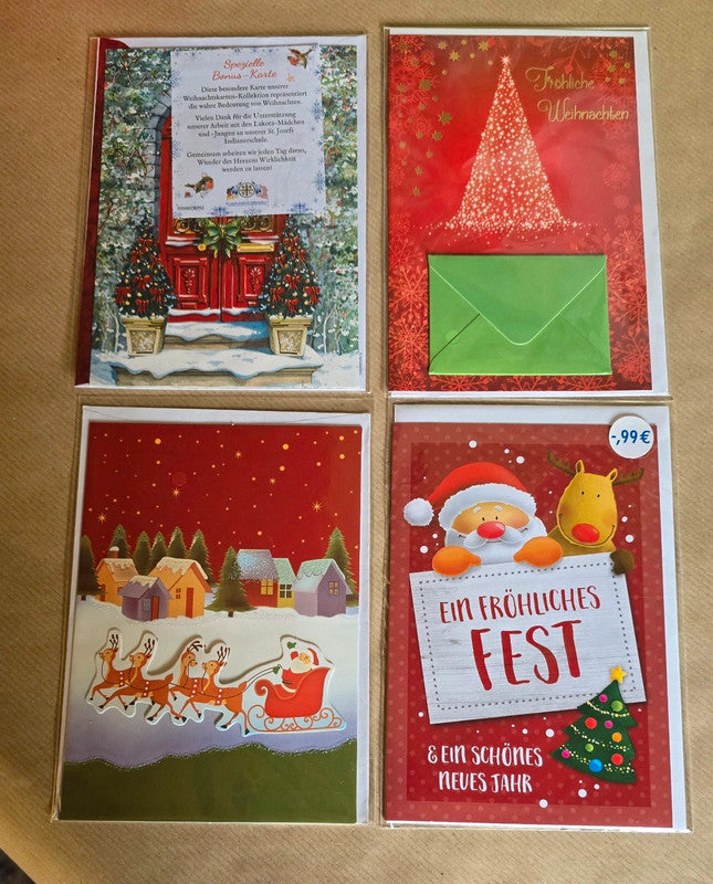 Weihnachtskarten 4Stk.mit Kuvert OVP