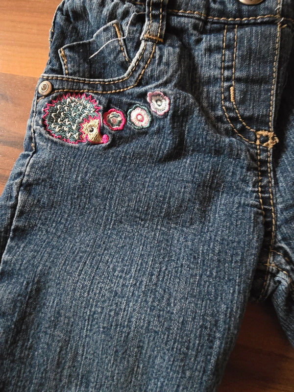 Mädchen Jeans Gr.92 gefüttert mit Stickerei
