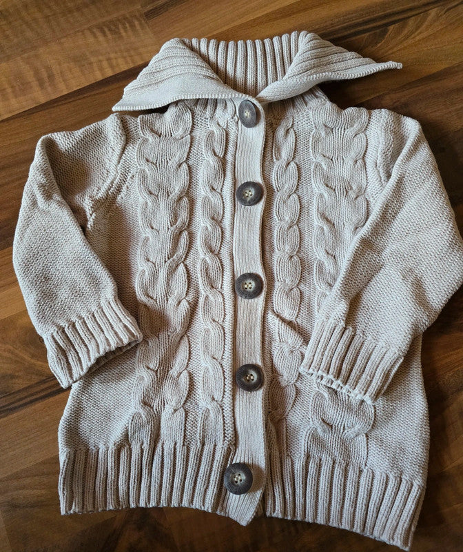 Mädchen Strickjacke Gr. 86/92 beige