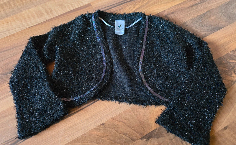Schwarzes Glitzer Bolero Jäckchen Gr. 110
