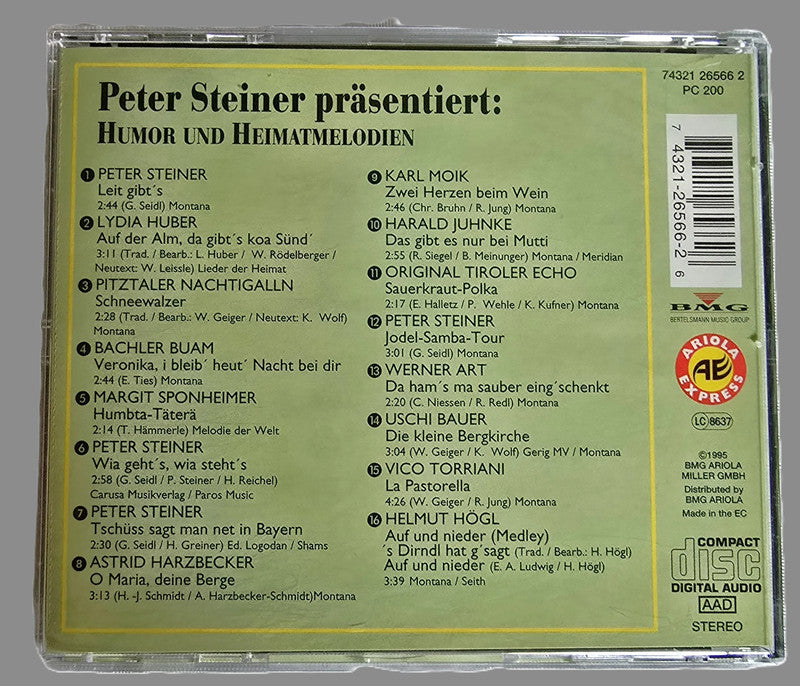 CD  Peter Steiner  Humor und Heimatmelodien