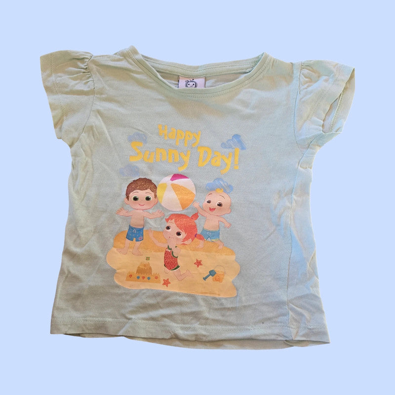 T Shirt mit Happy Sunny Day  Aufdruck Gr. 86/92