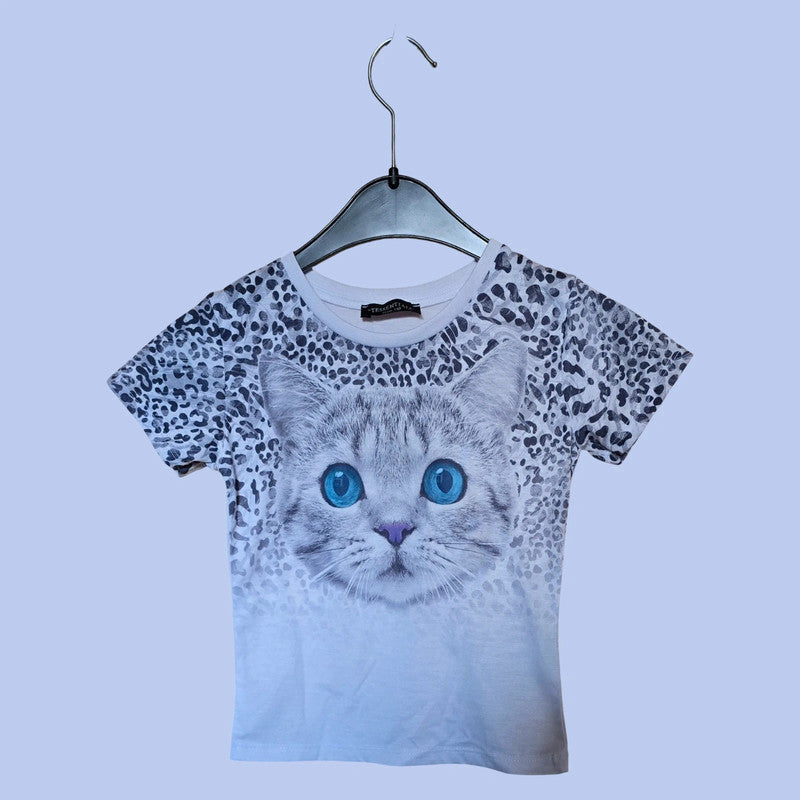 Tessentials Mädchen T-Shirt mit Katzen Motiv Gr. 110