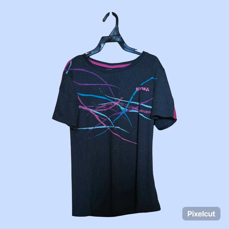 Sports Damen T-Shirt Gr. S mit buntem Aufdruck