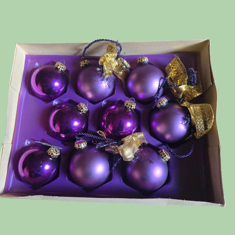 Christbaum Kugeln Lila/Gold 9 Stk.