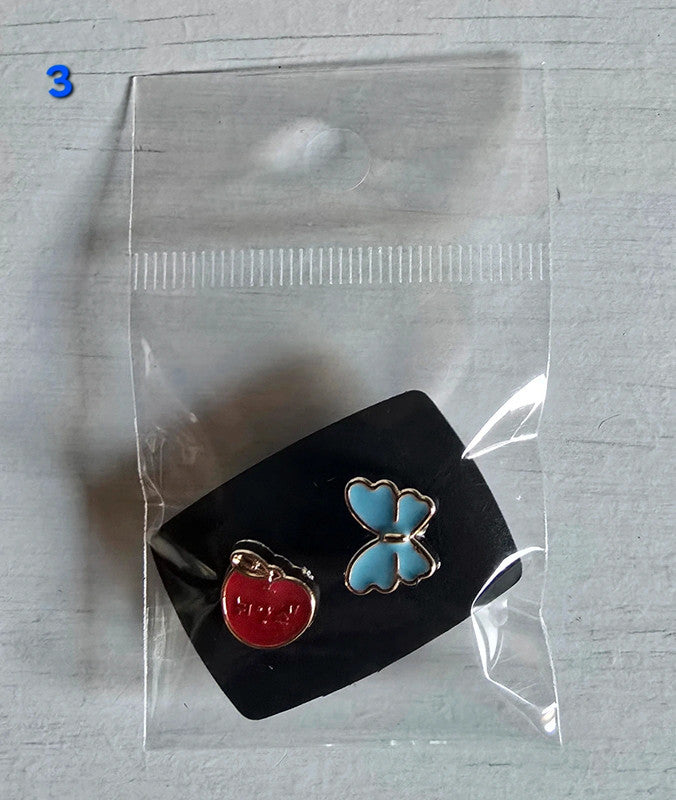 Ansteck Pins 2er Set OVP Apfel/ Schmetterling
