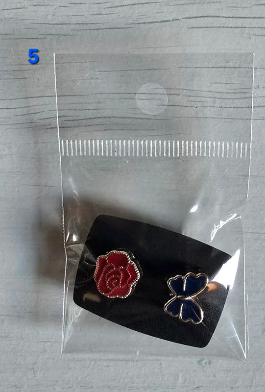 Ansteck Pins 2er Set OVP Blume / Schmetterling
