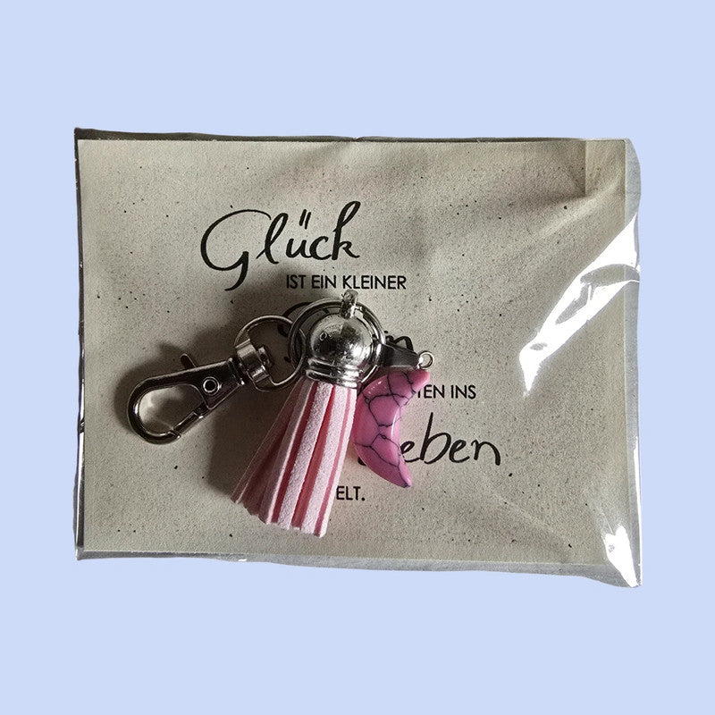 Schlüssel Anhänger mit Mond rosa OVP/ Neu