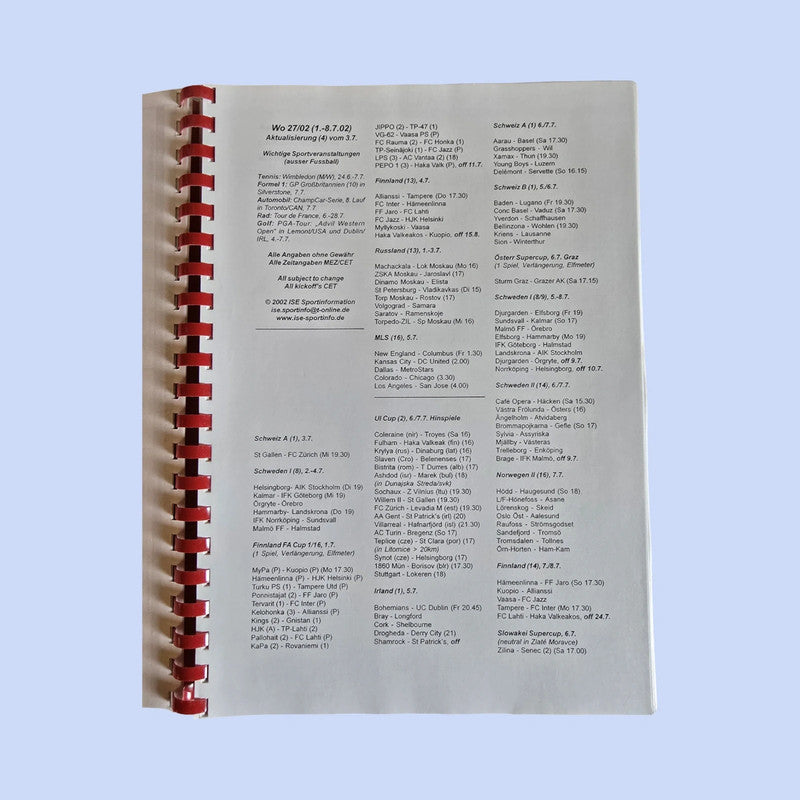 ISE Football Fixtures Yearbook 2002/03