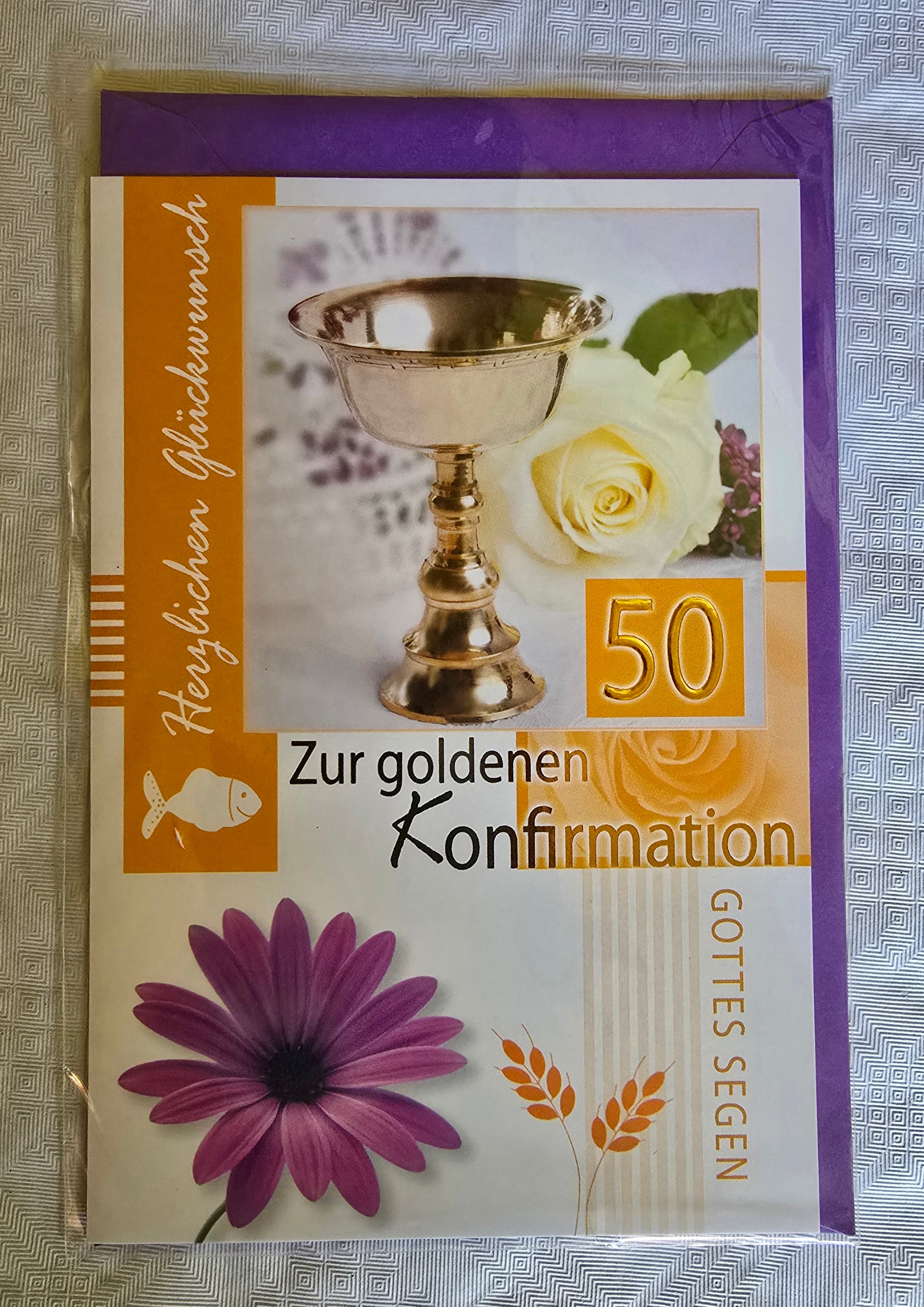 Konfirmationskarte  Herzlichen Glückwunsch zur goldenen...