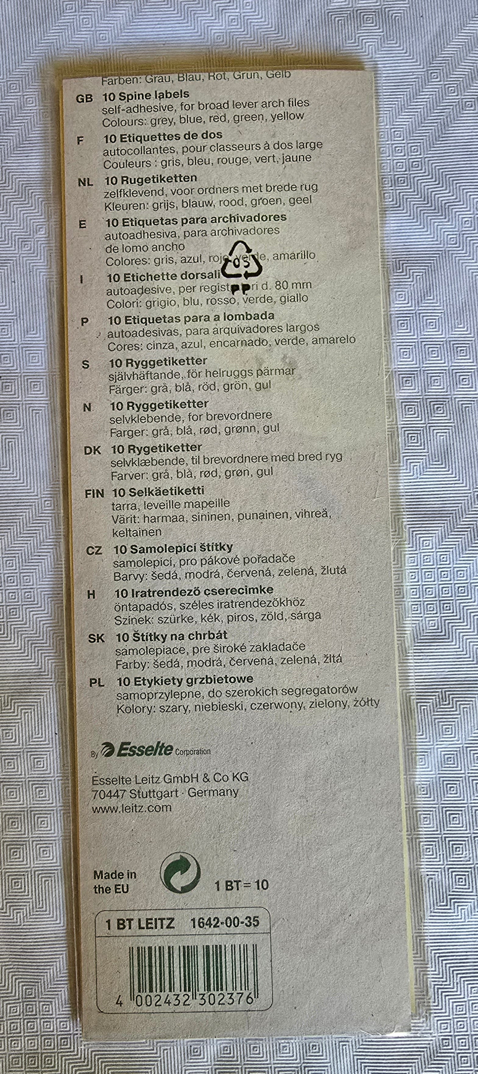 Leitz Ordner Rücken Etiktetten 10 Stk.