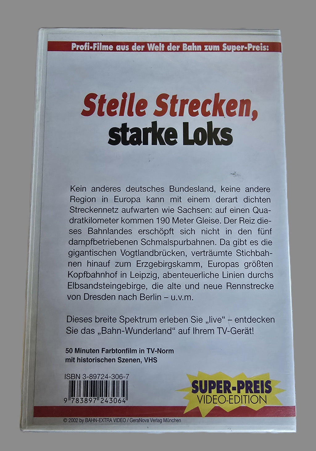VHS Bahn Extra Video  Stelle Strecken, starke Loks OVP