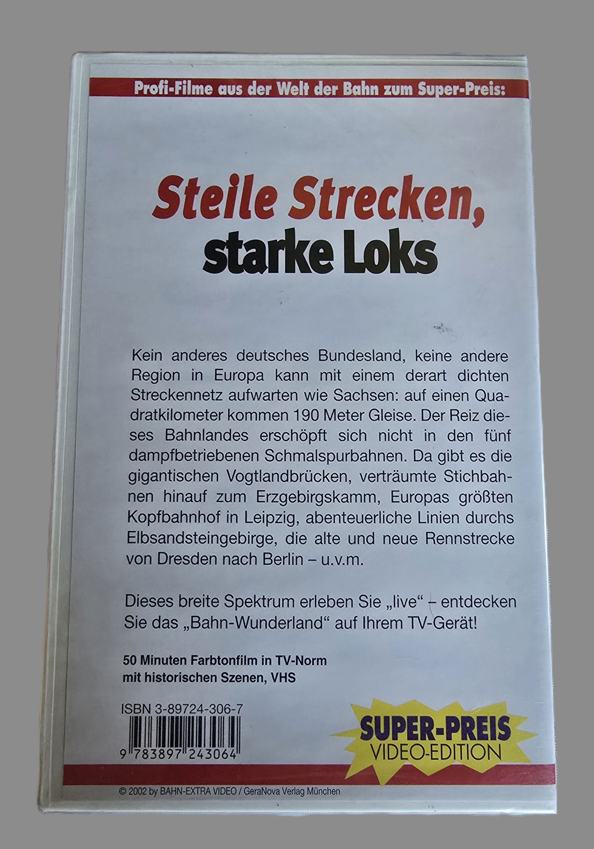 VHS Bahn Extra Video  Stelle Strecken, starke Loks OVP