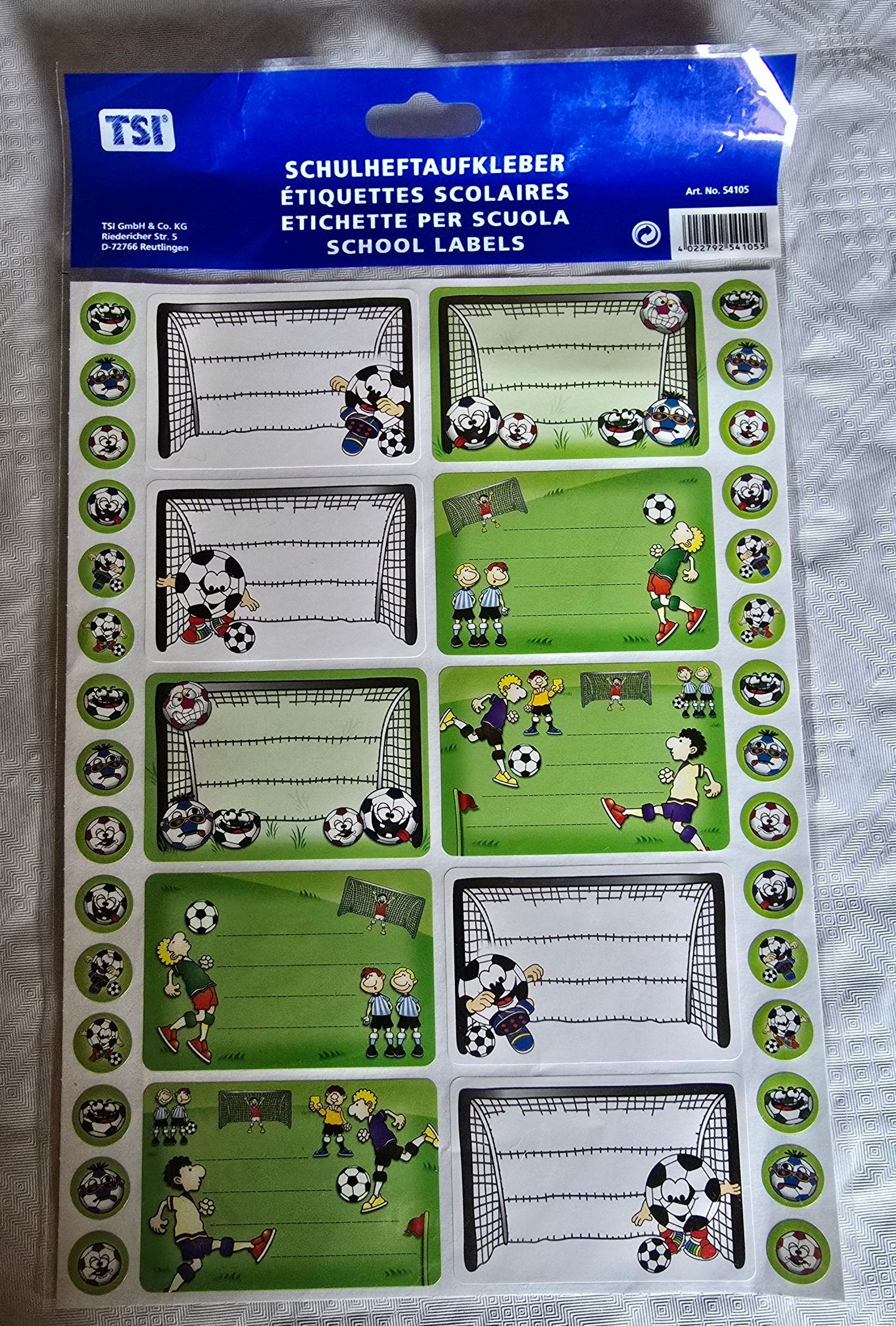 Schulheftaufkleber Fußball