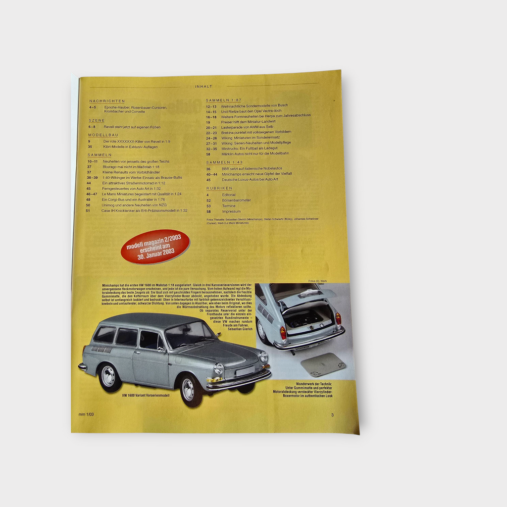 Zeitschrift Modell Magazin 01/2003