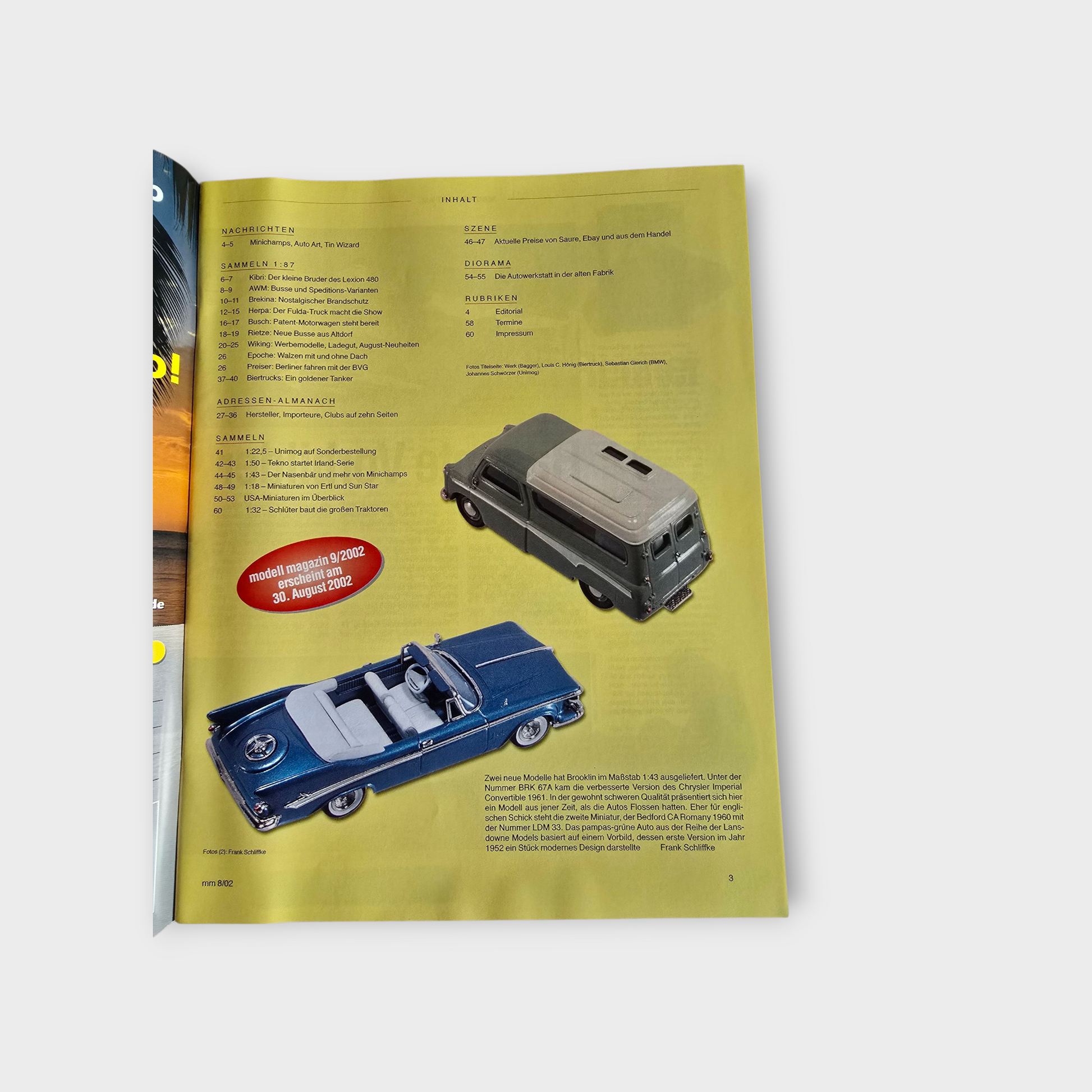 Zeitschrift Modell Magazin 08/2002