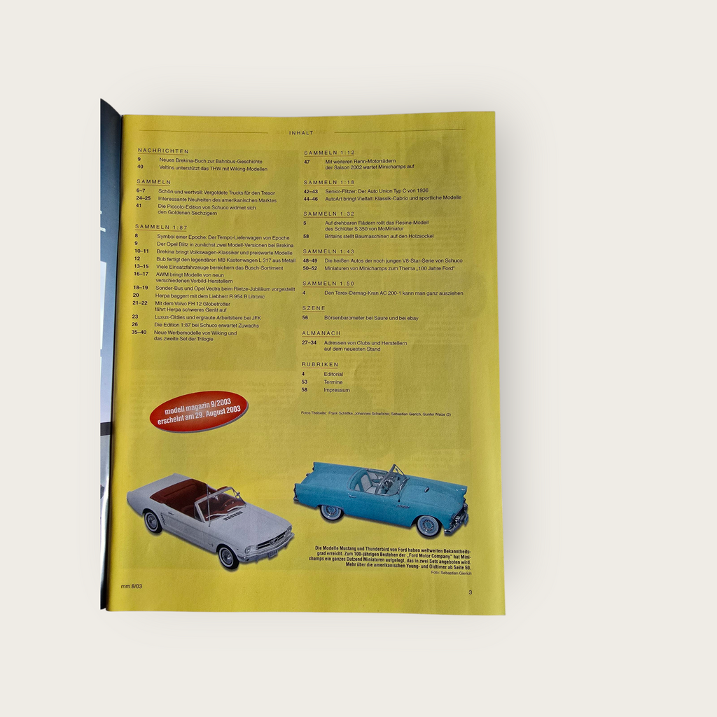 Zeitschrift Modell Magazin 8/2003