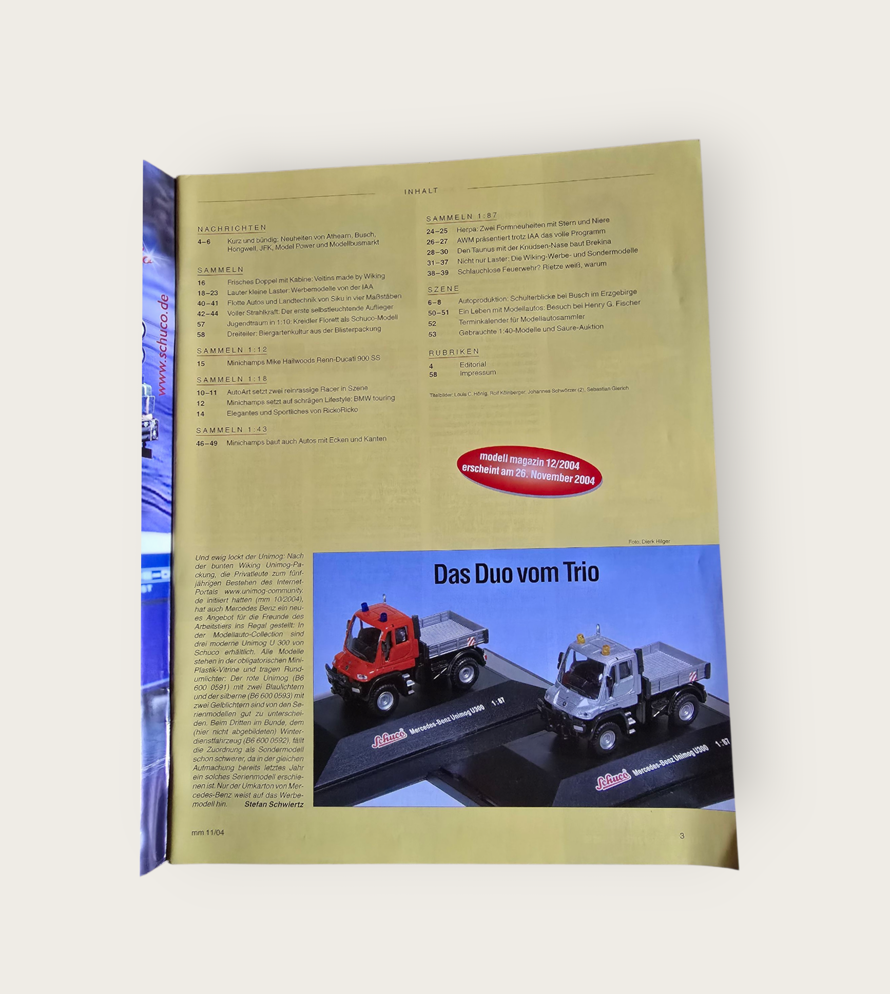 Zeitschrift Modell Magazin 11/2004
