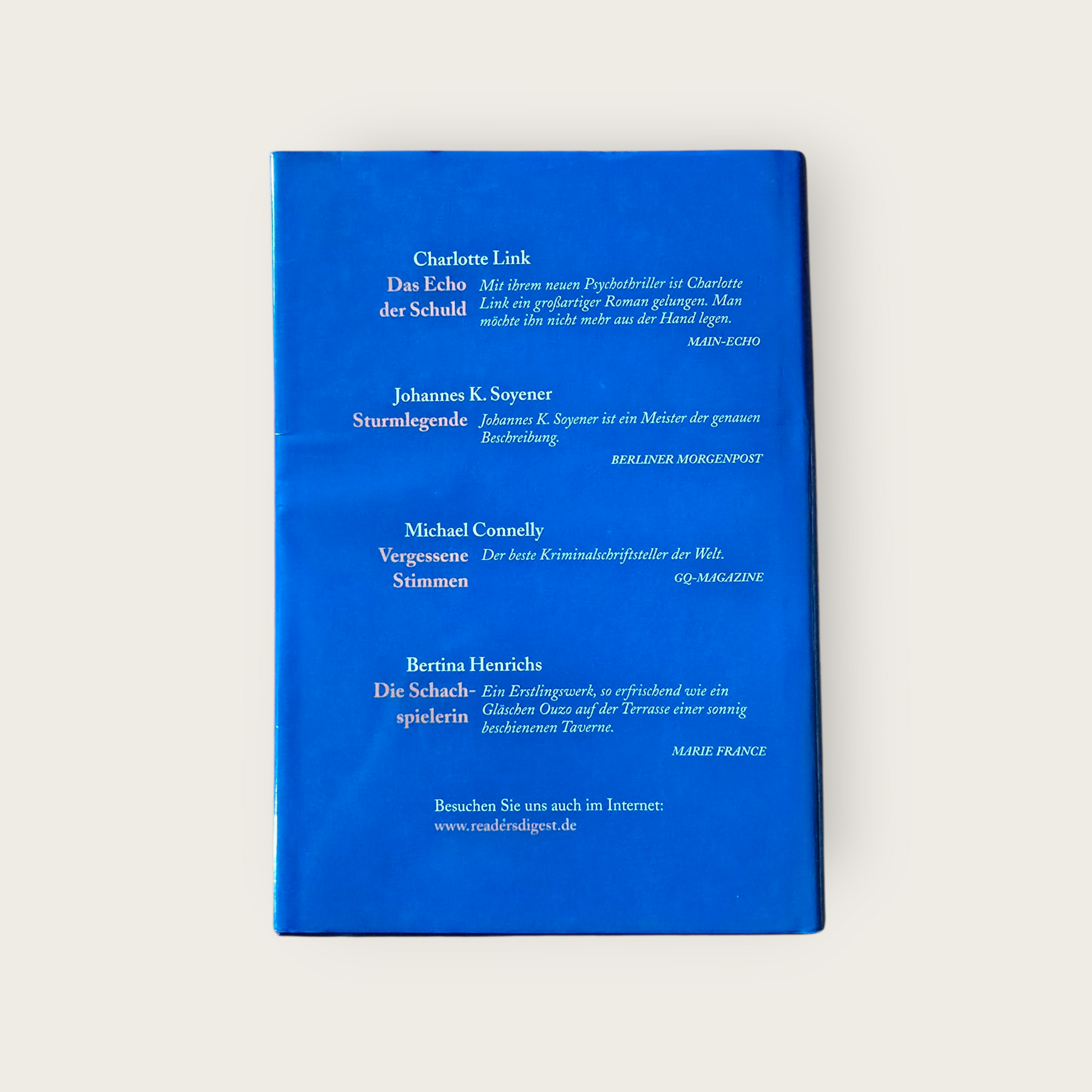 READER´S DIGEST Auswahlbücher  Das Echo der Schuld/Sturm Legende/Vergessene Stimmen/ Die Schachspielerin (2008)