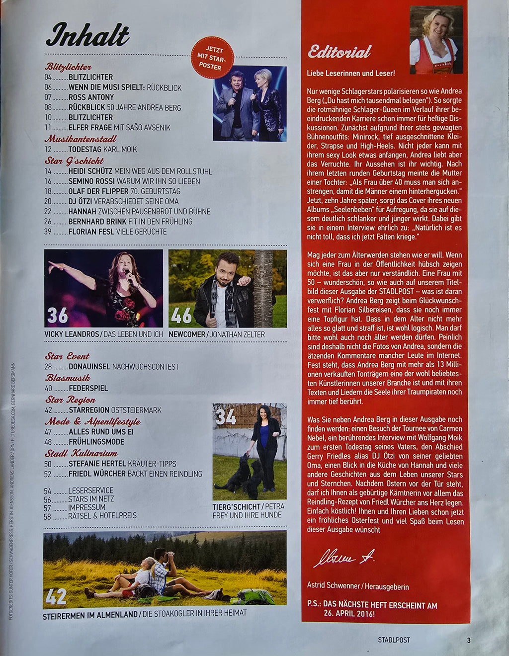 Zeitschrift Stadl Post März/April 2016