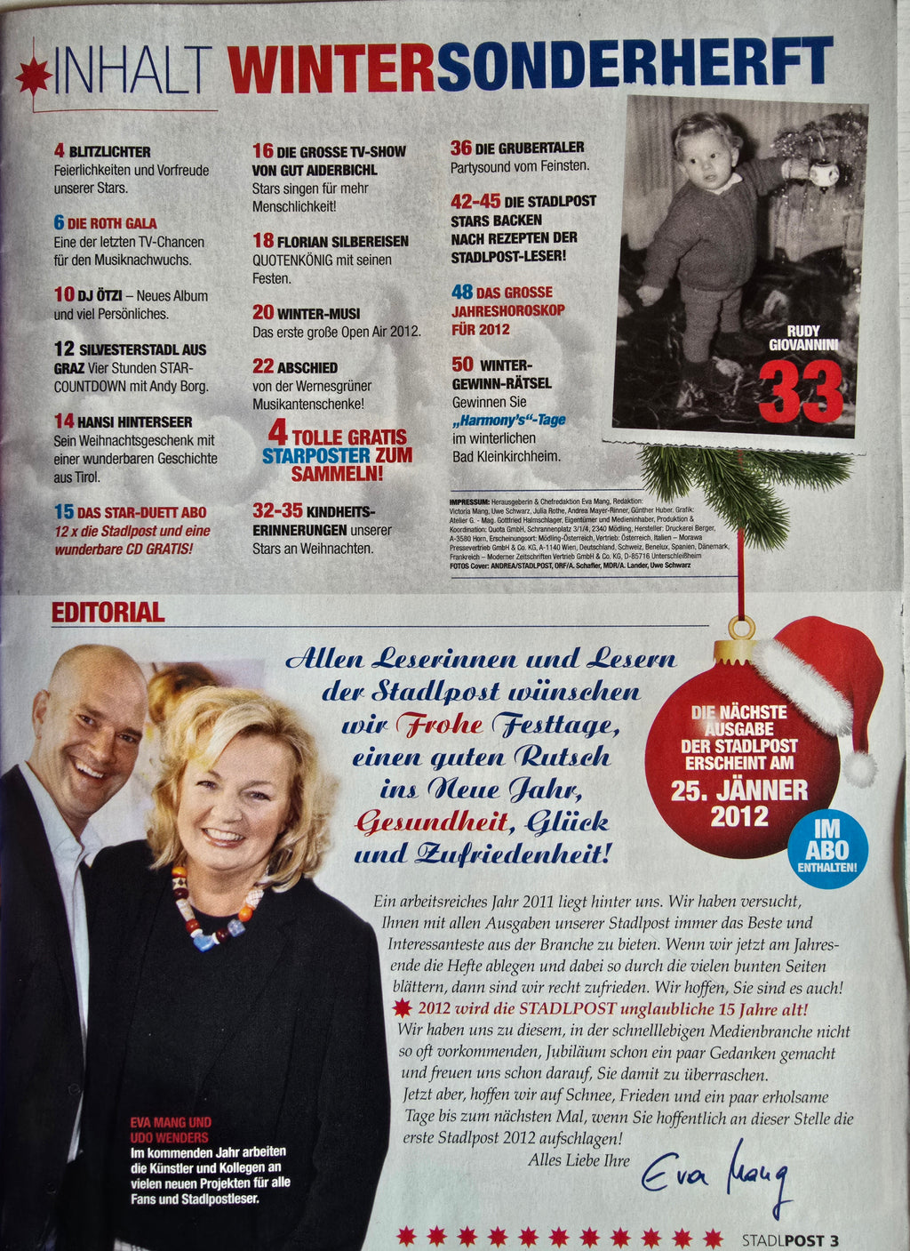 Zeitschrift Stadl Post Winter Sonderheft 1/2012