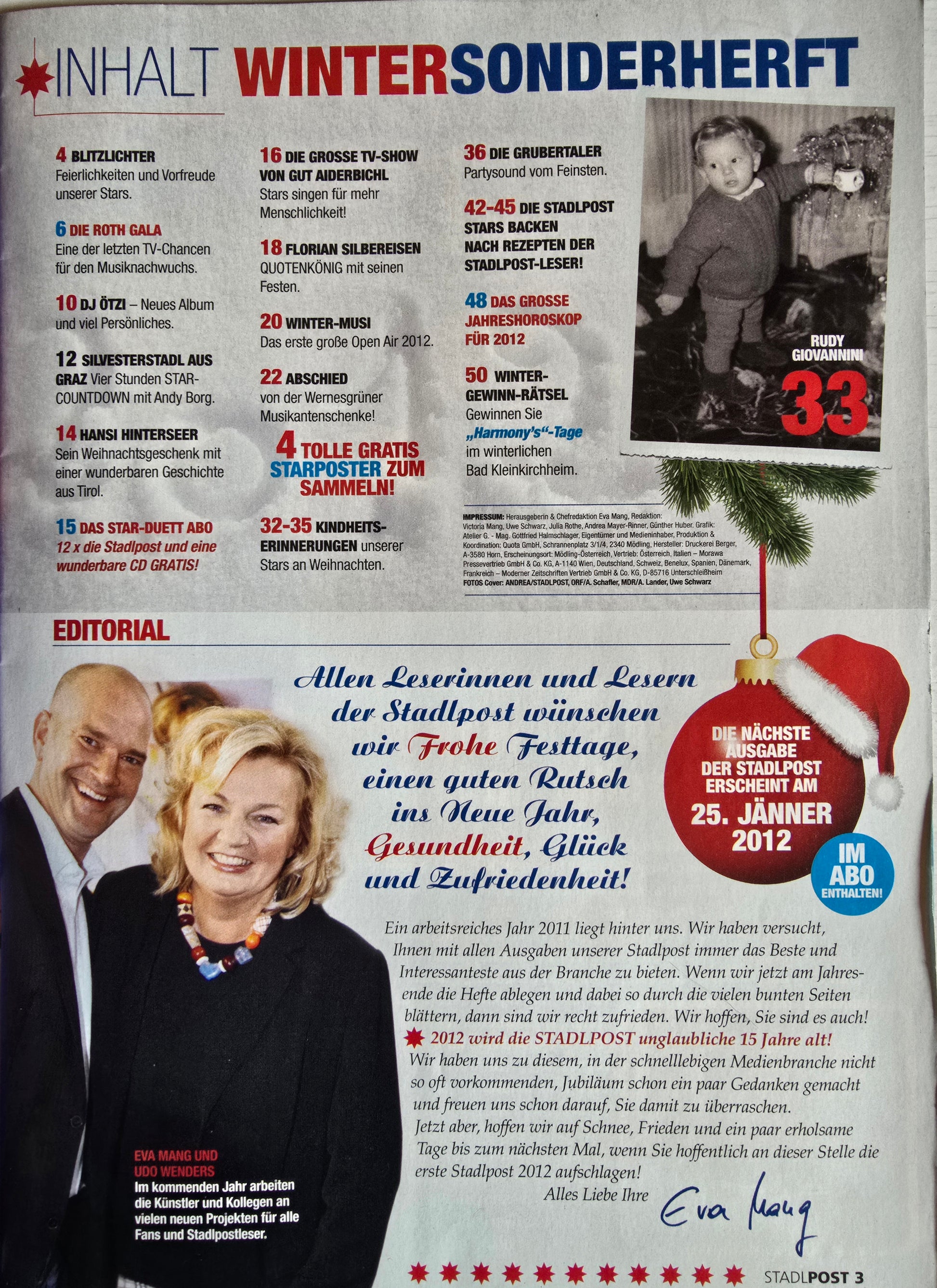 Zeitschrift Stadl Post Winter Sonderheft 1/2012
