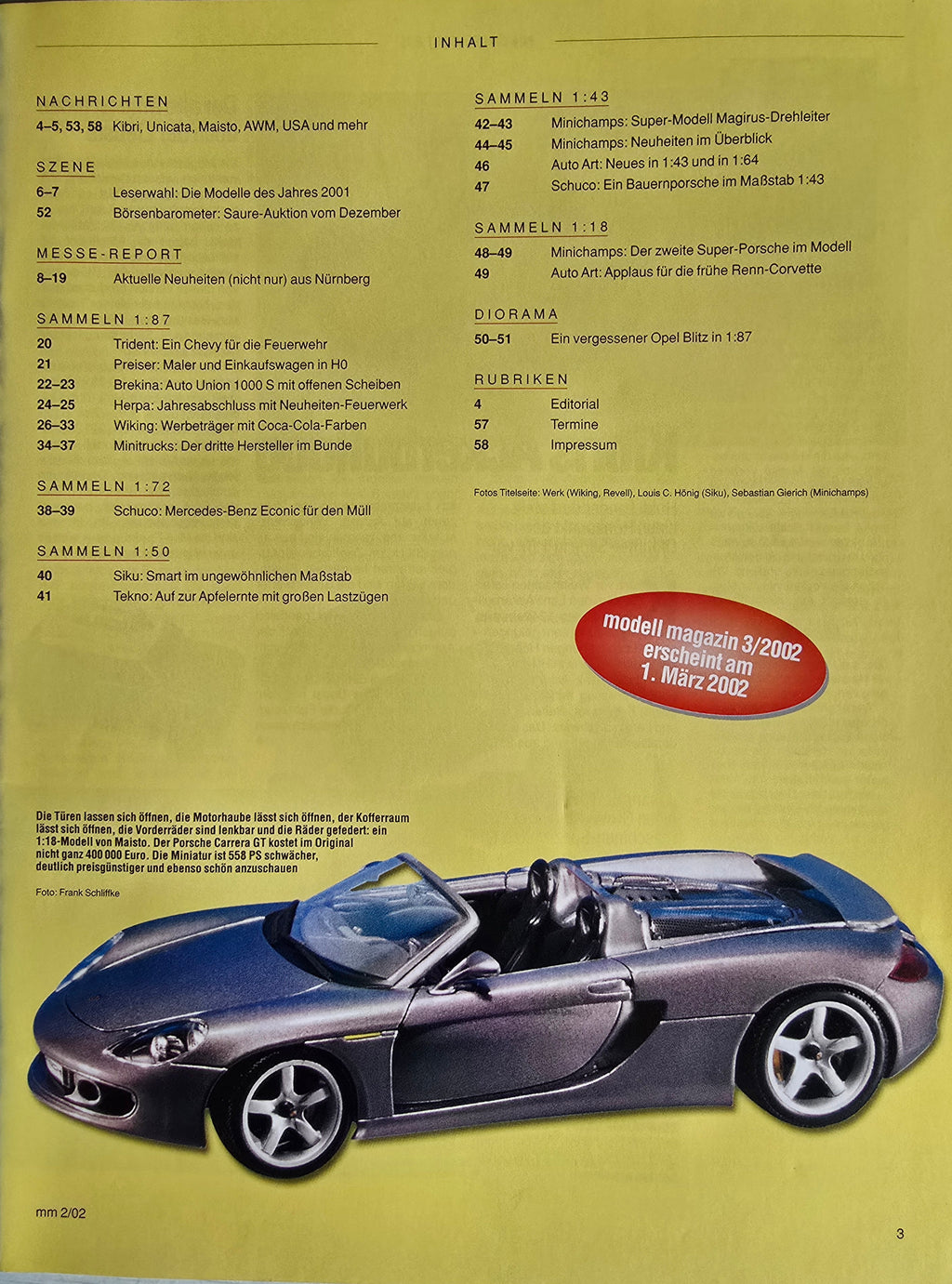 Zeitschrift Modell Magazin 02/02