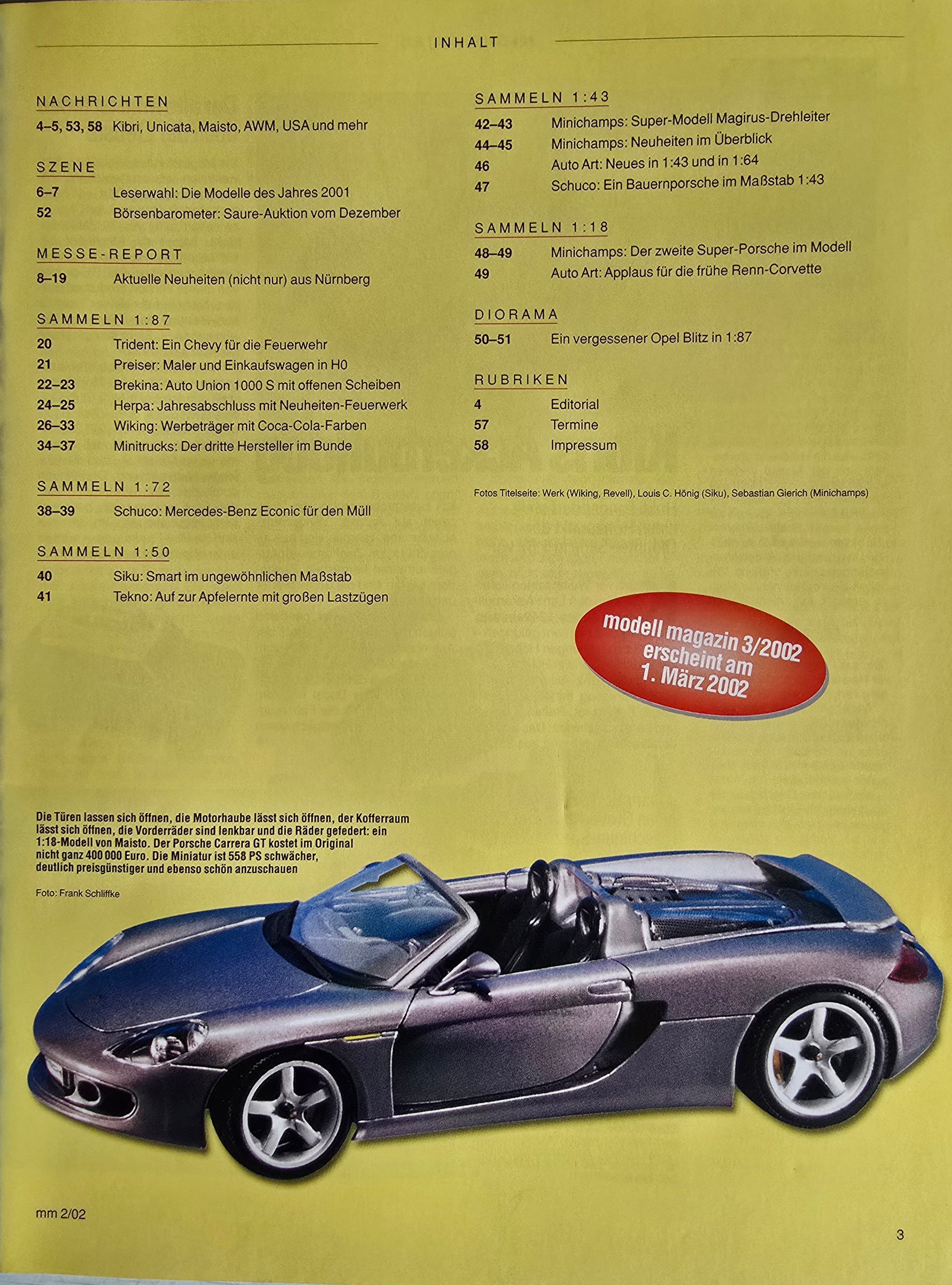 Zeitschrift Modell Magazin 02/02