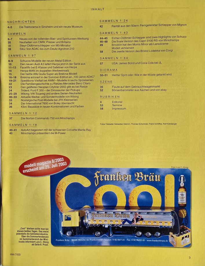 Zeitschrift Modell Magazin 07/03