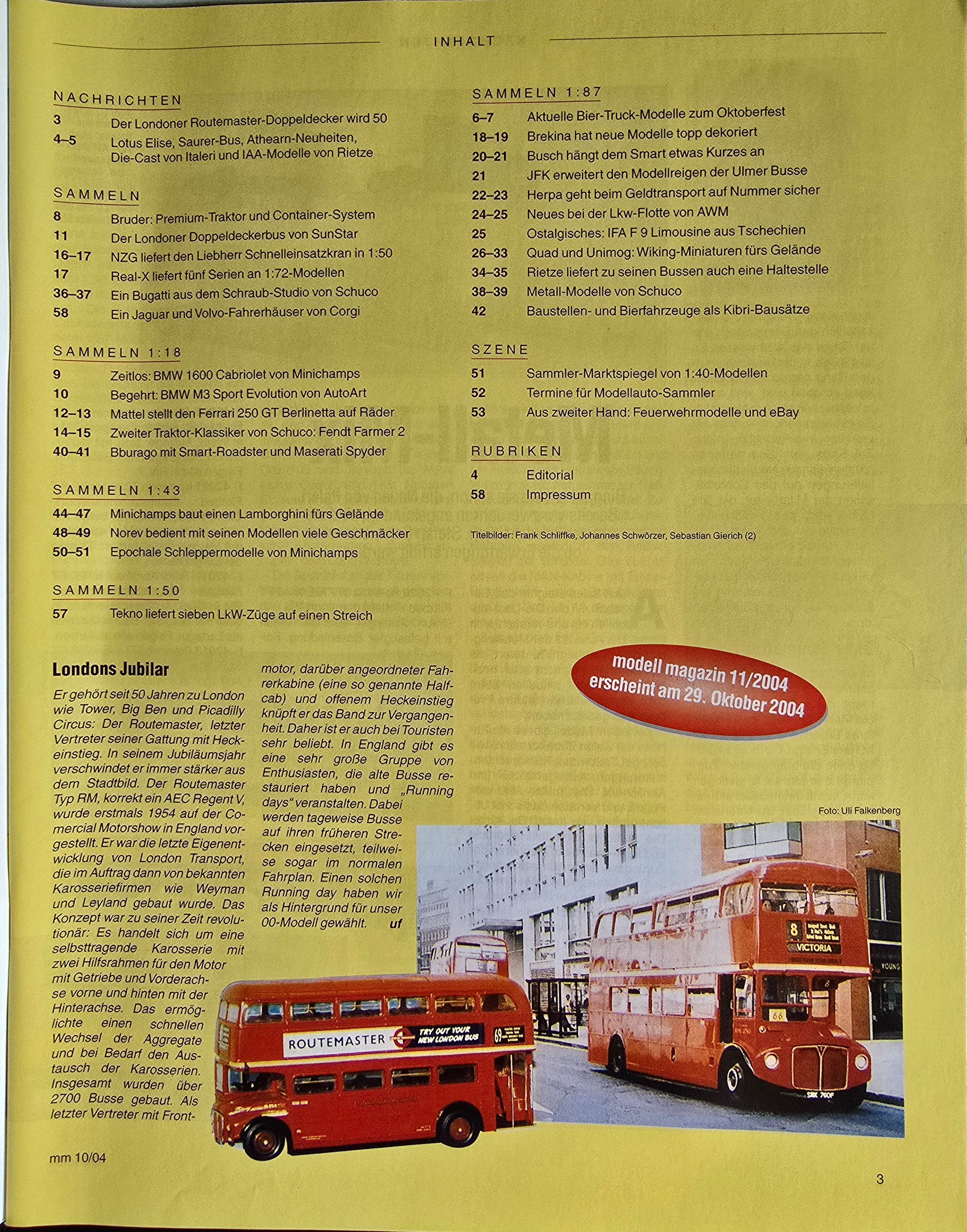 Zeitschrift Modell Magazin 10/04