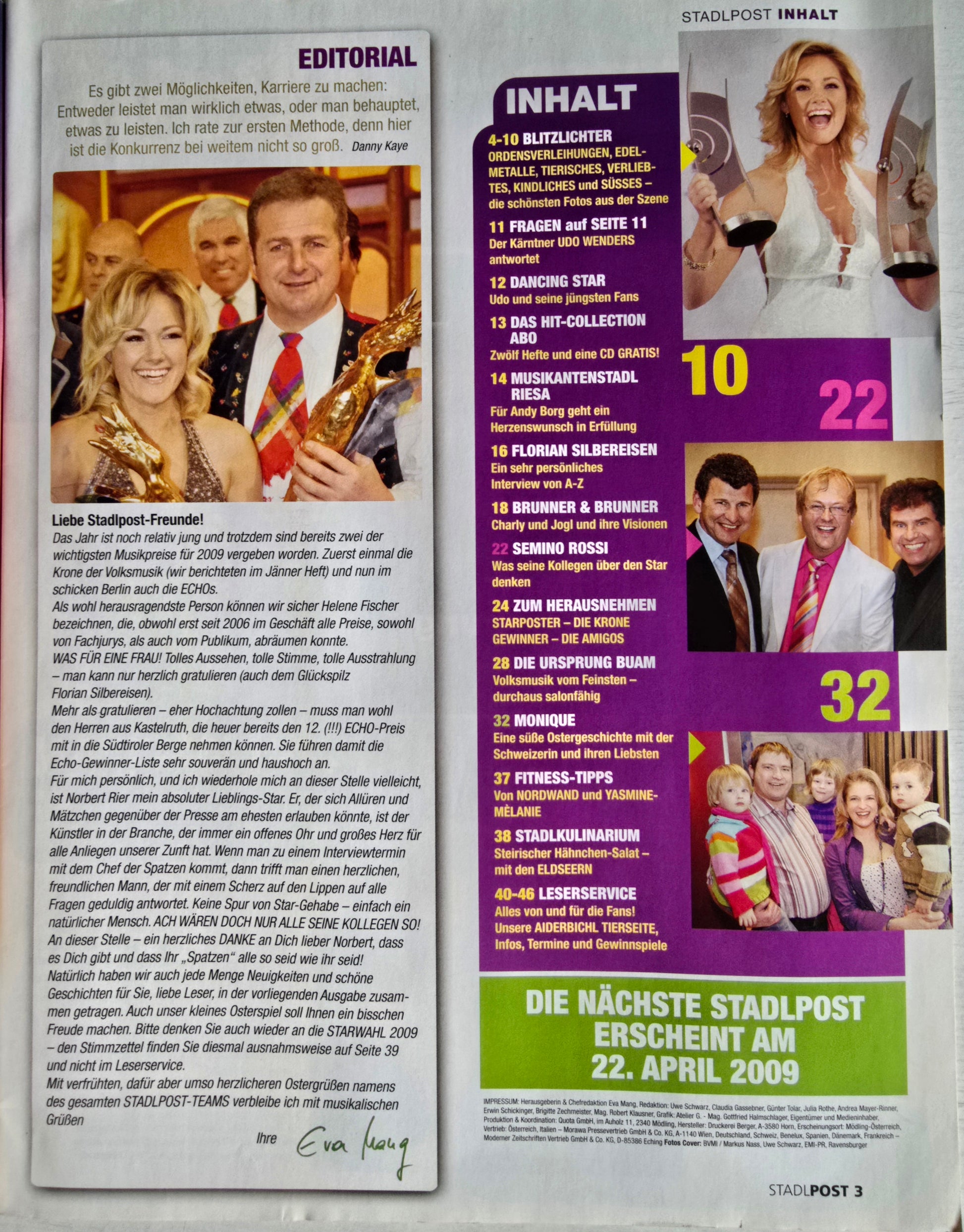 Zeitschrift Stadl Post 3/4/2009