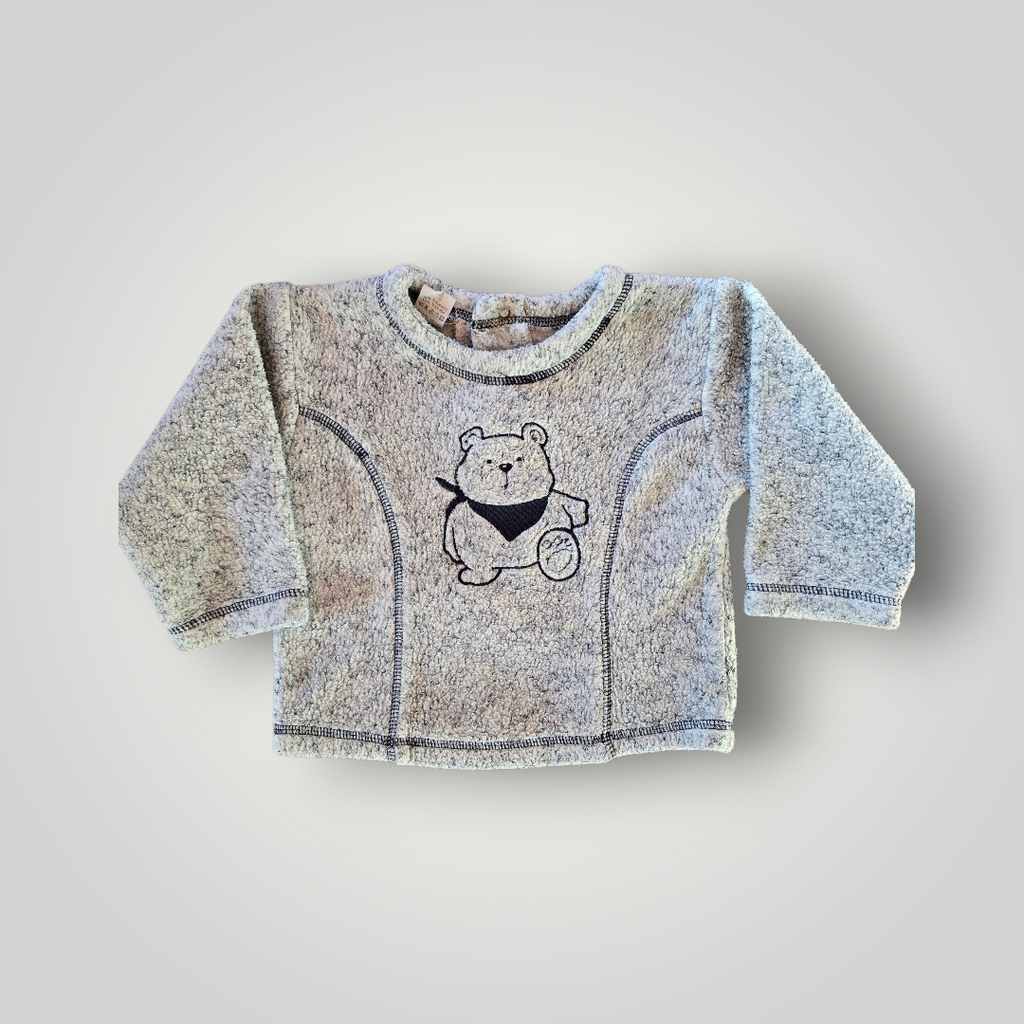 Fleece Pulli mit Teddy Motiv Gr.80