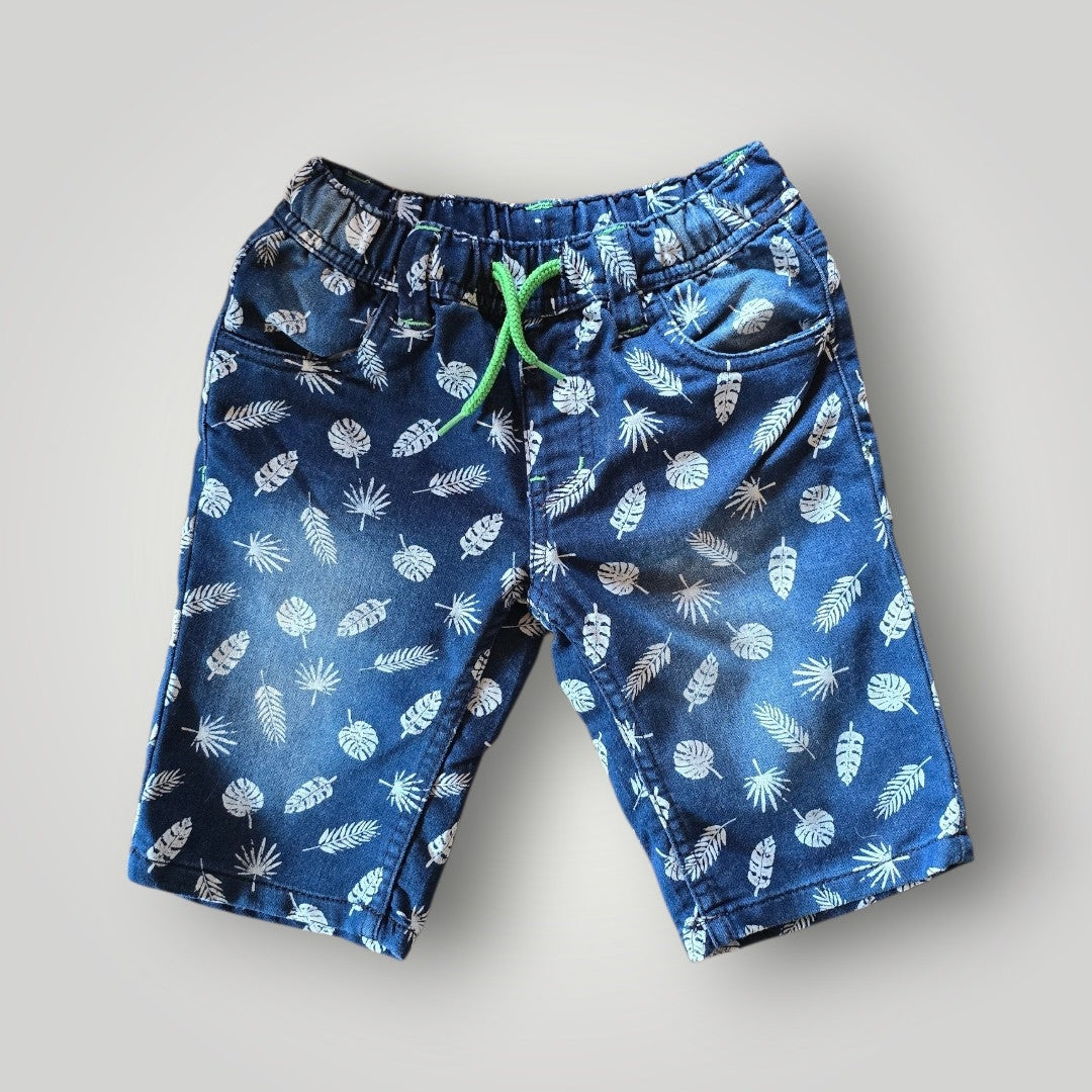 Kiki & Koko Jeans Shorts mit Blätter Motiv Gr. 110