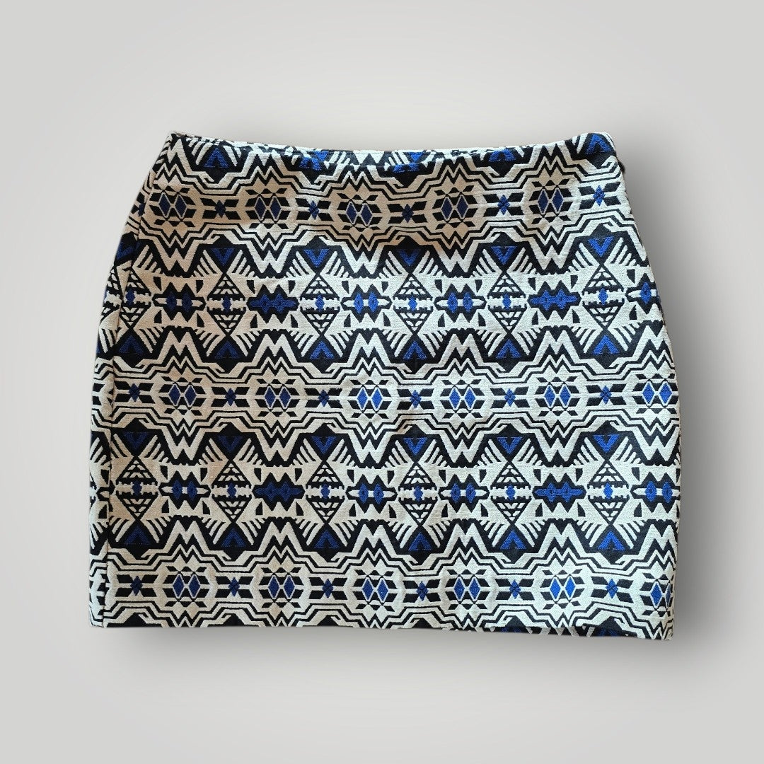H&M Divided Damen Mini Rock mit Muster Gr. 34