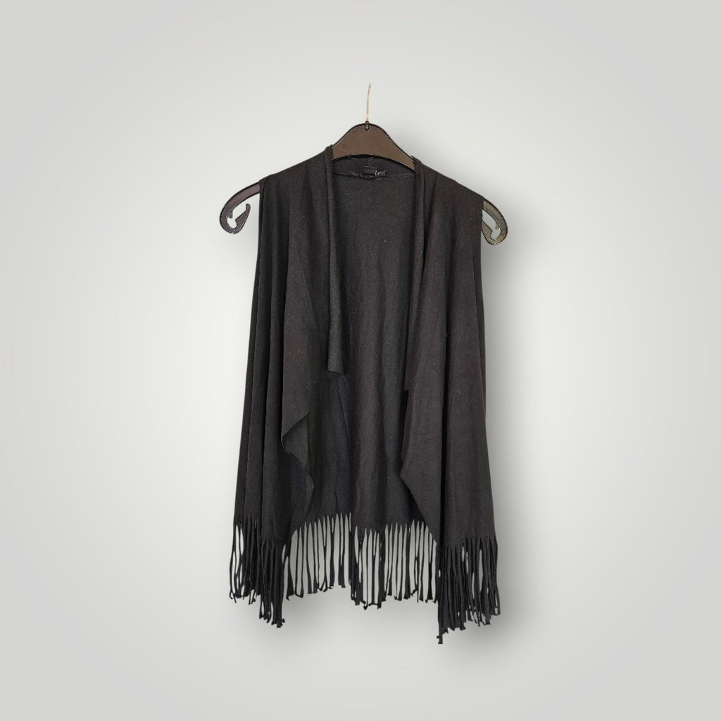 Amisu Damen Weste mit Franzen schwarz Gr. 34/36
