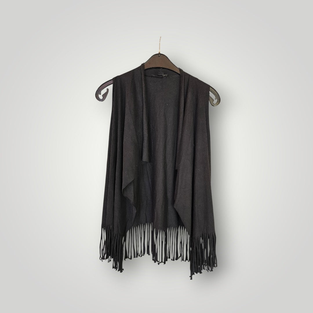 Amisu Damen Weste mit Franzen schwarz Gr. 34/36
