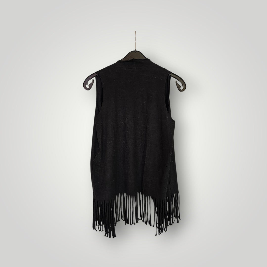 Amisu Damen Weste mit Franzen schwarz Gr. 34/36
