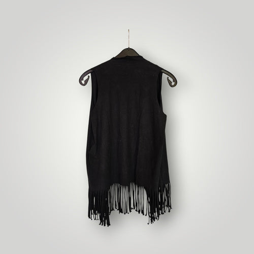 Amisu Damen Weste mit Franzen schwarz Gr. 34/36