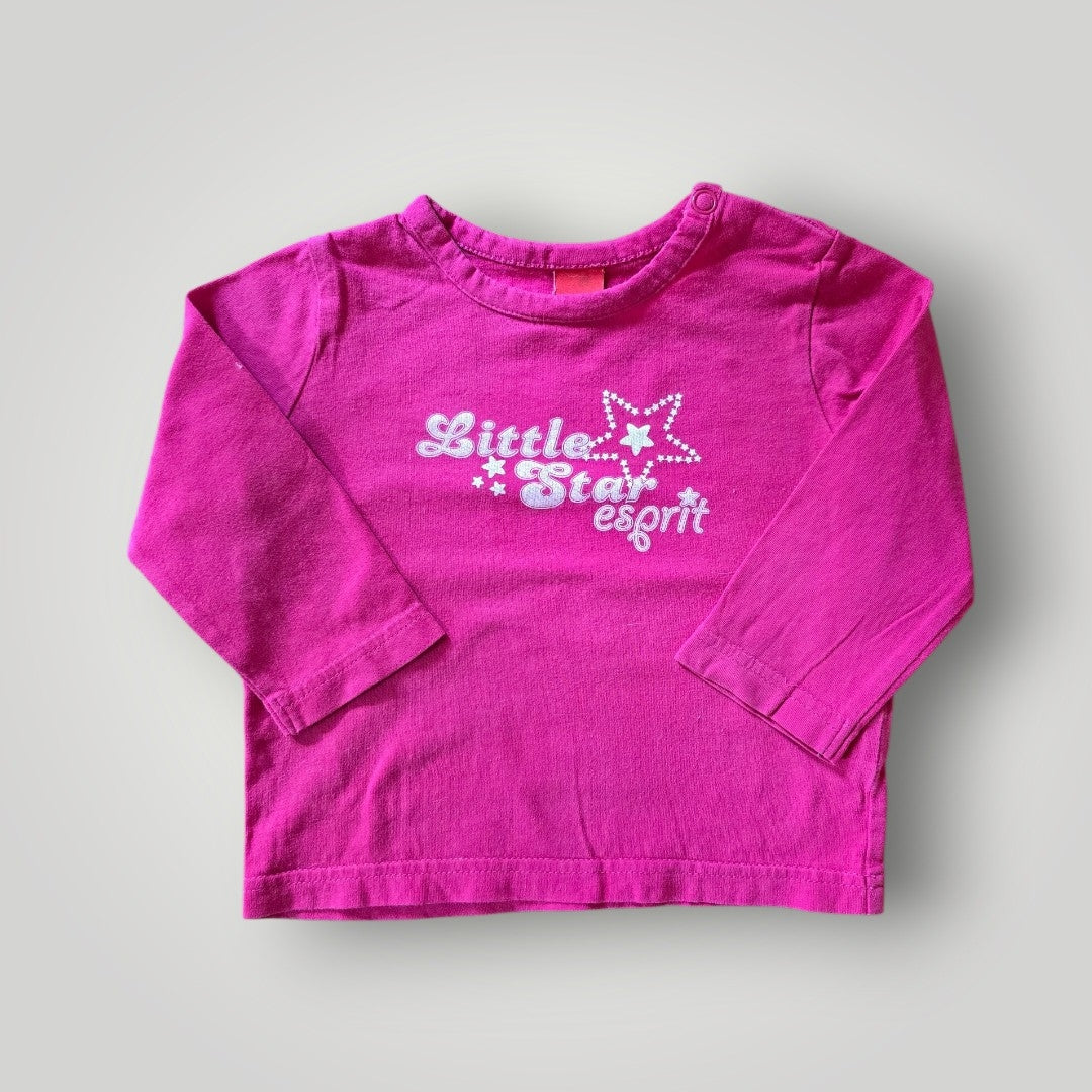 Esprit Kleinkind Langarmshirt Gr. 86 pink mit Aufdruck
