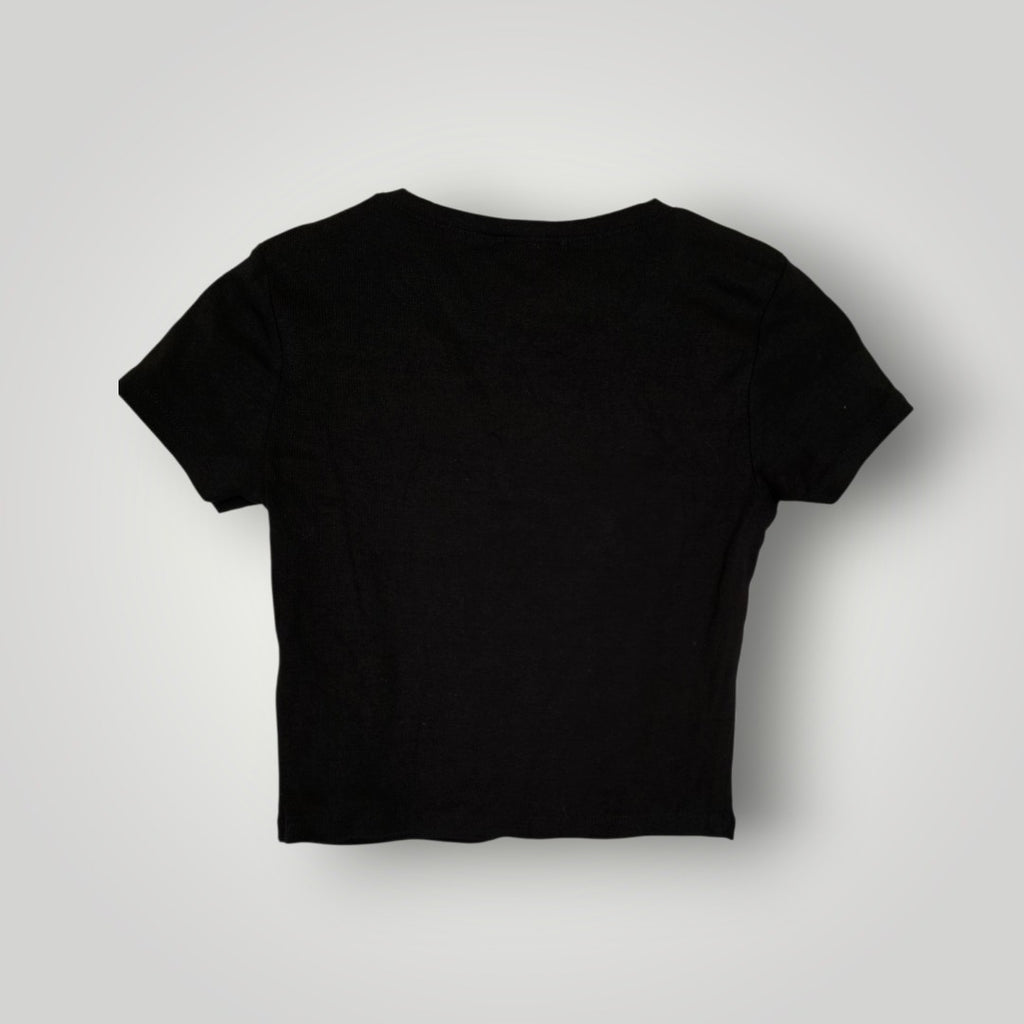 FB Sister Kurz-T-Shirt schwarz/weiß mit Aufdruck Gr. M