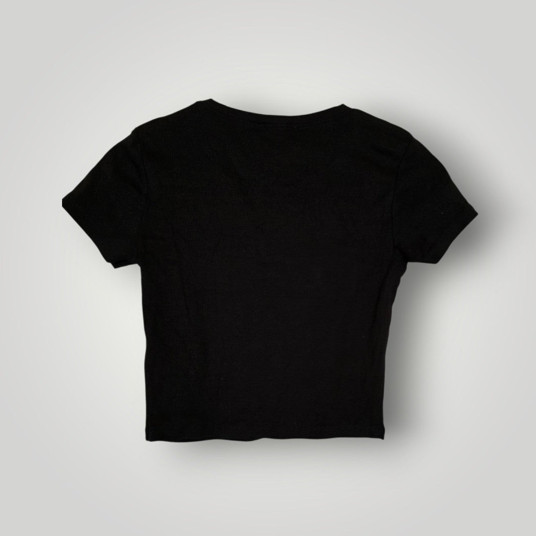 FB Sister Kurz-T-Shirt schwarz/weiß mit Aufdruck Gr. M