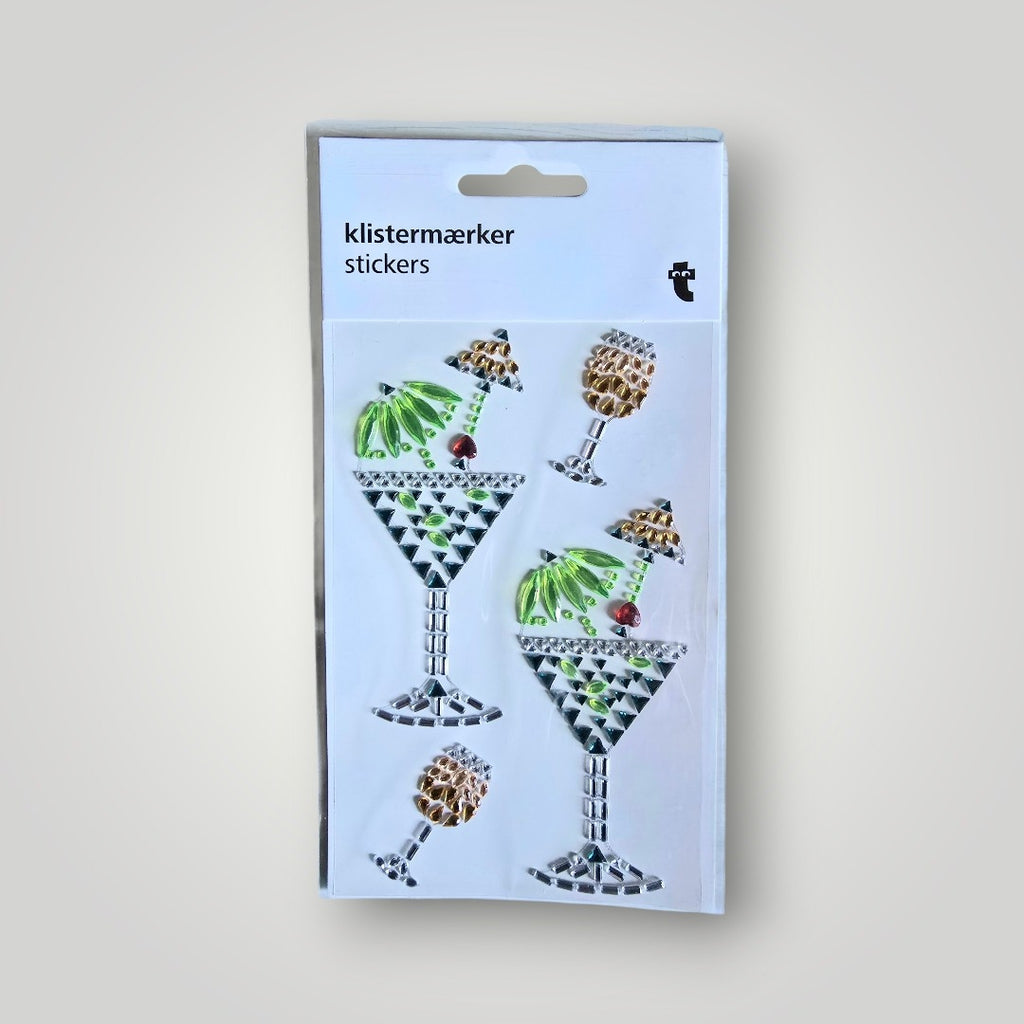 Sticker Glitzer Steine Cocktail Gläser OVP