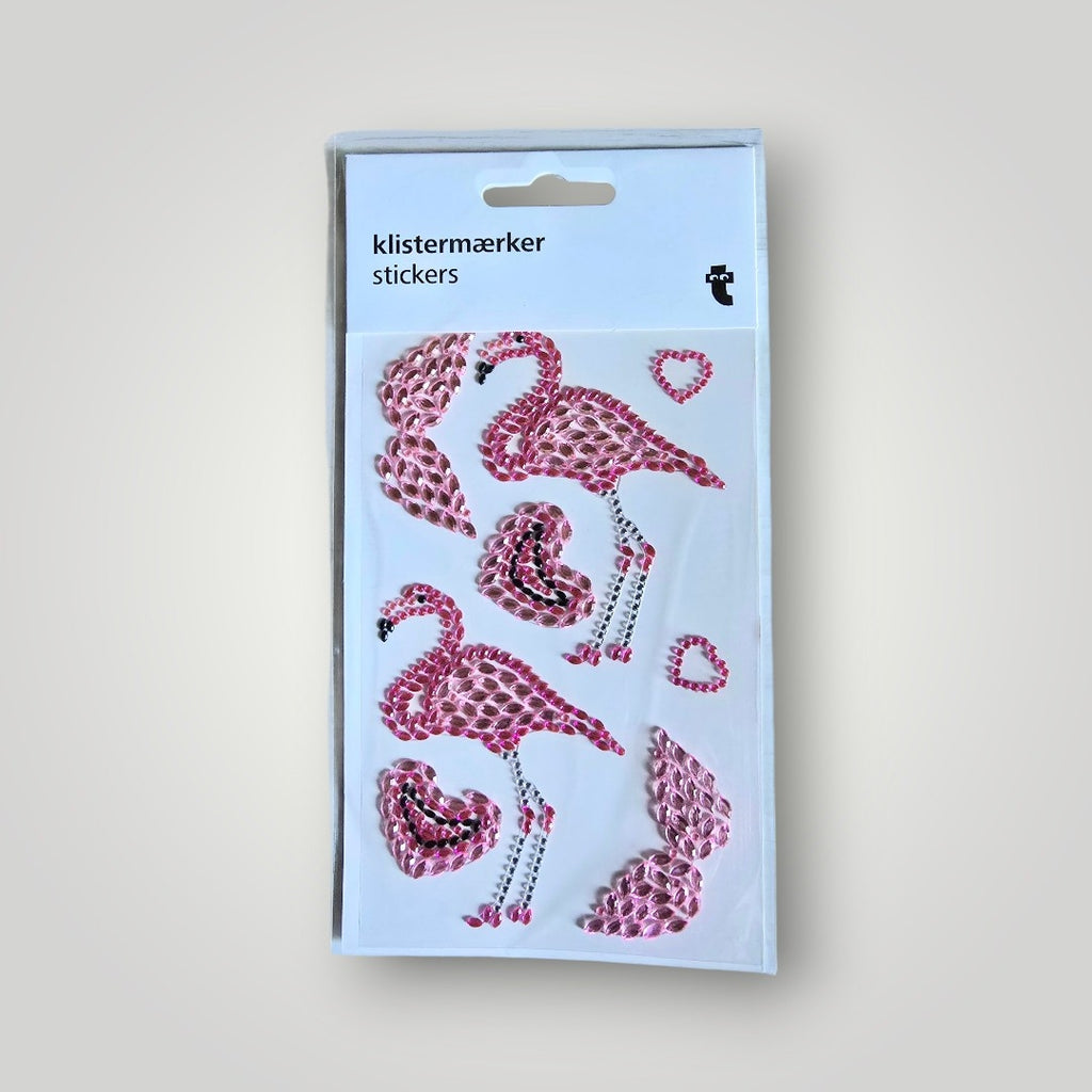 Sticker Glitzer Steine Flamingos + Herzen OVP