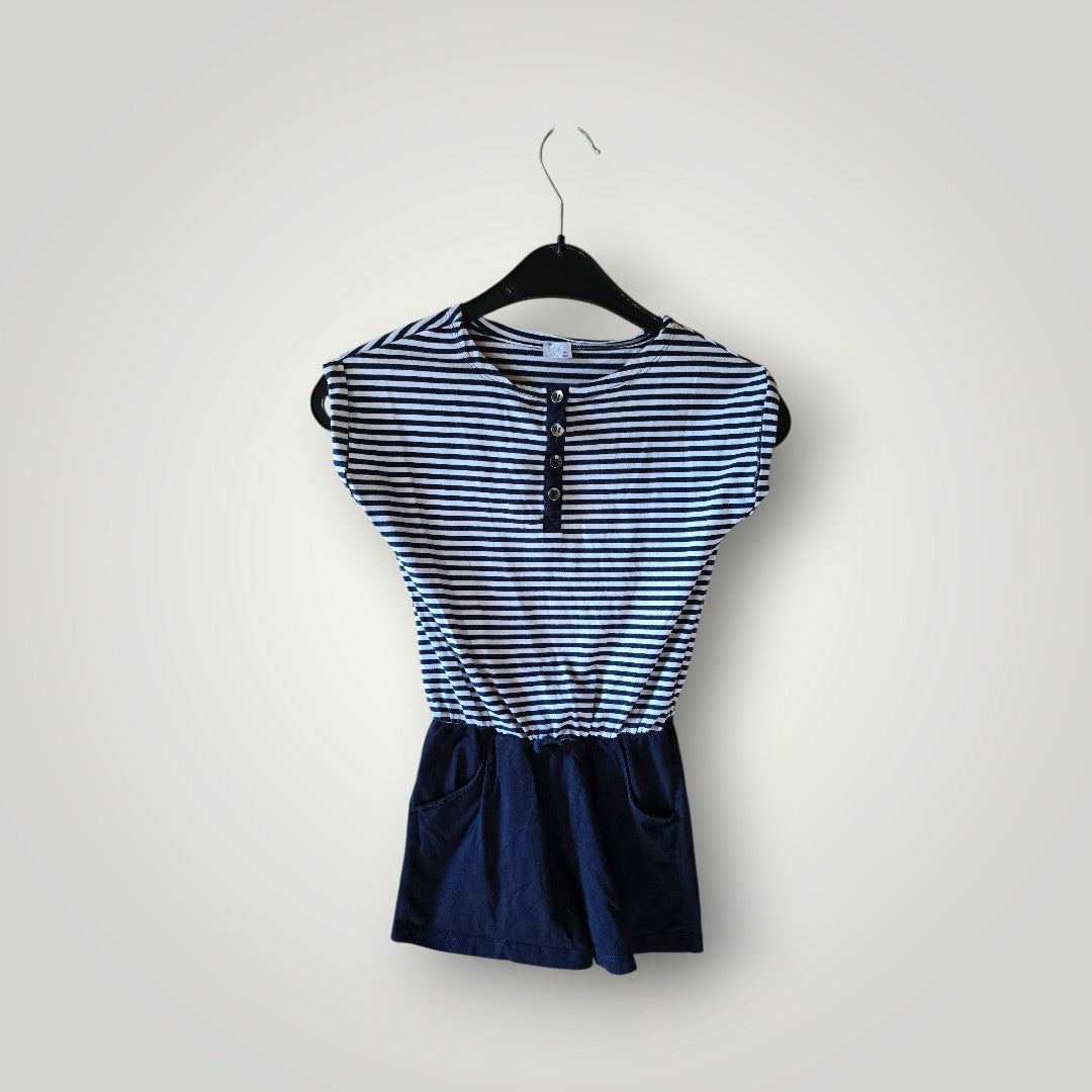 Mädchen Jumpsuit blau/ weiß Gr.122