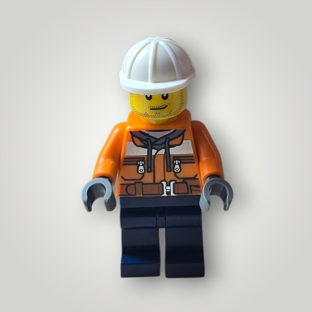 LEGO Bauarbeiter mit Kapuzenpullover und weißem Helm Minifigur (2020)