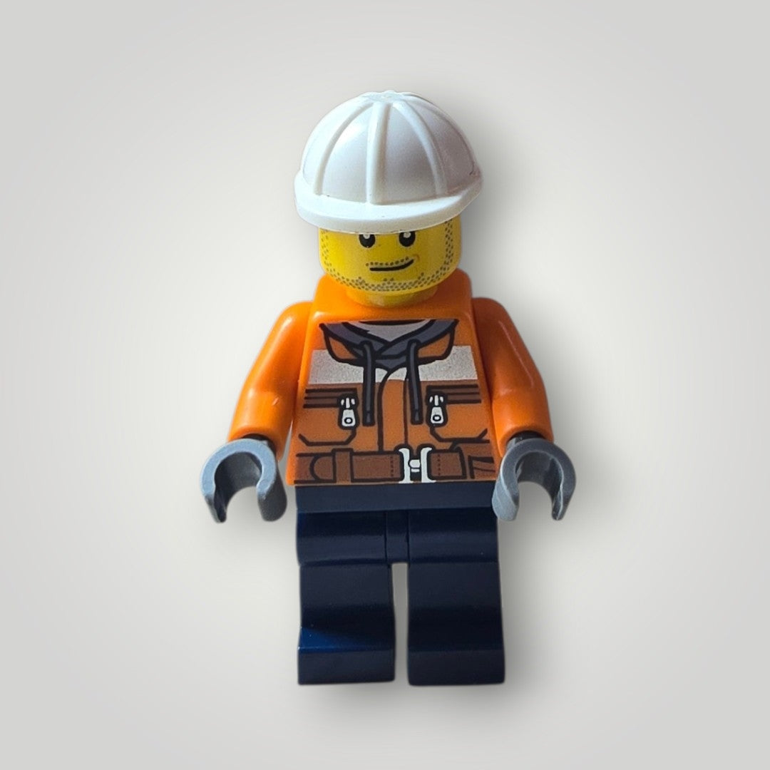 LEGO Bauarbeiter mit Kapuzenpullover und weißem Helm Minifigur (2020)