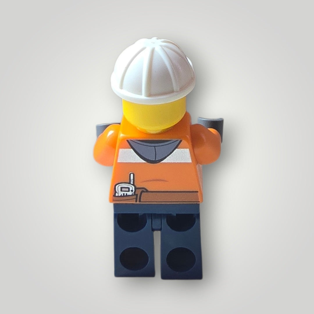 LEGO Bauarbeiter mit Kapuzenpullover und weißem Helm Minifigur (2020)